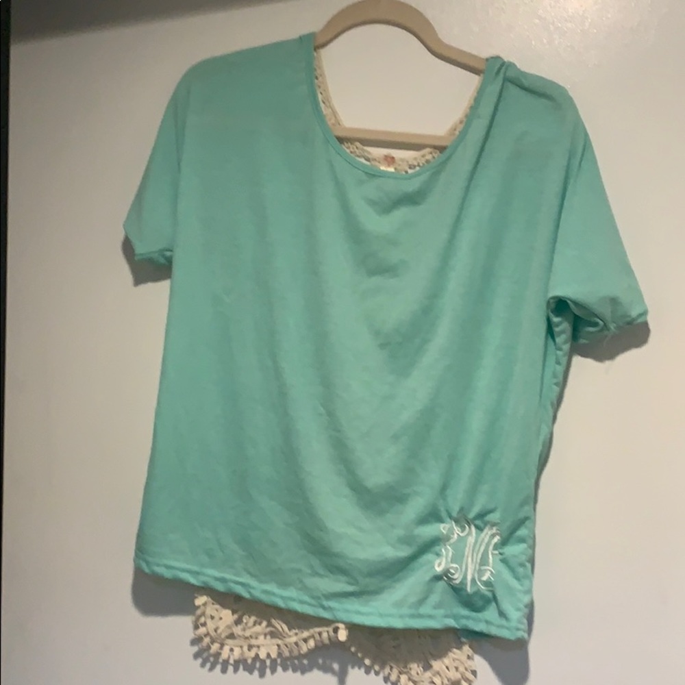 Crochet back t shirt